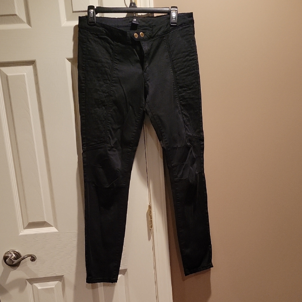 H&M Dark Pants with Zipper Accents